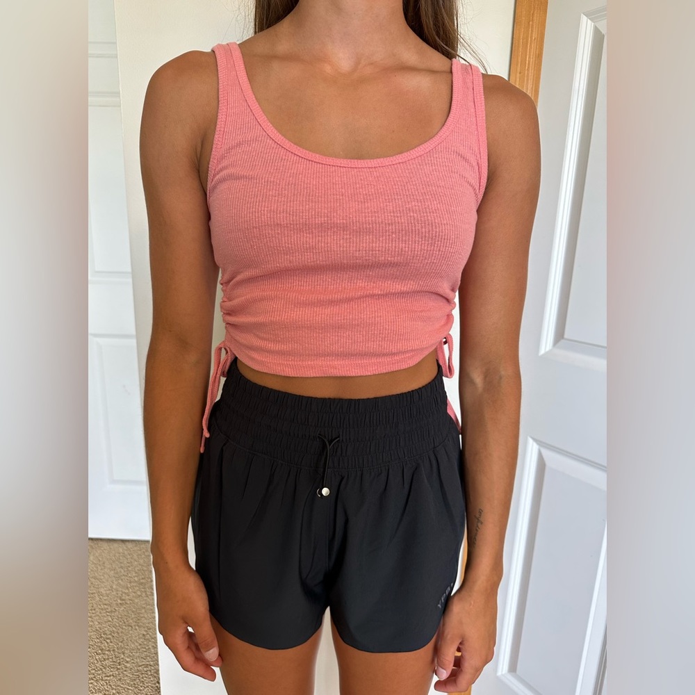 Pink tank top, crop top, pacsun